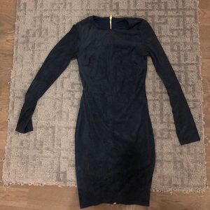 Blue suede bodycon dress!!